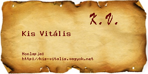 Kis Vitális névjegykártya