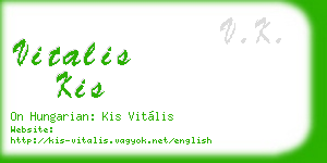 vitalis kis business card